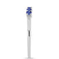 Anel de Prata com Tanzanite AAA e Diamante Branco