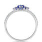 Anel de Prata com Tanzanite AAA e Diamante Branco