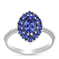 Anel de Prata com Tanzanite AAA e Diamante Branco