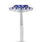 Anel de Prata com Tanzanite AAA e Diamante Branco