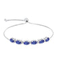 Pulseira de Prata com Tanzanite AAA e Diamante Branco  Contraste: Cabeca de Veado (800)