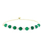 Pulseira de Prata com Banho de Ouro com Ágata Verde e Pérola Branca de Água Doce