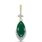 Pendente de Prata com Banho de Ouro com Ágata Verde e Topázio Branco
