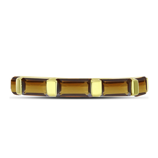 Anel de Prata com Banho de Ouro com Quartzo Cognac