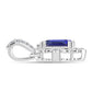 Pendente de Prata com Tanzanite AAA e Diamante Branco