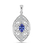 Pendente de Prata com Tanzanite AAA e Diamante Branco