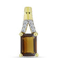 Pendente de Prata com Banho de Ouro com Quartzo Cognac e Topázio Branco