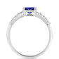 Anel de Prata com Tanzanite AAA e Diamante Branco