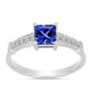 Anel de Prata com Tanzanite AAA e Diamante Branco
