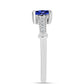 Anel de Prata com Tanzanite AAA e Diamante Branco