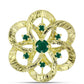 Alfinete de Prata com Banho de Ouro com Ágata Verde  Contraste: Cabeca de Veado (800)