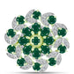 Anel de Prata com Banho de Ouro com Ágata Verde e Topázio Branco  Contraste: Cabeca de Veado (800)