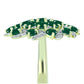 Anel de Prata com Banho de Ouro com Ágata Verde e Topázio Branco  Contraste: Cabeca de Veado (800)