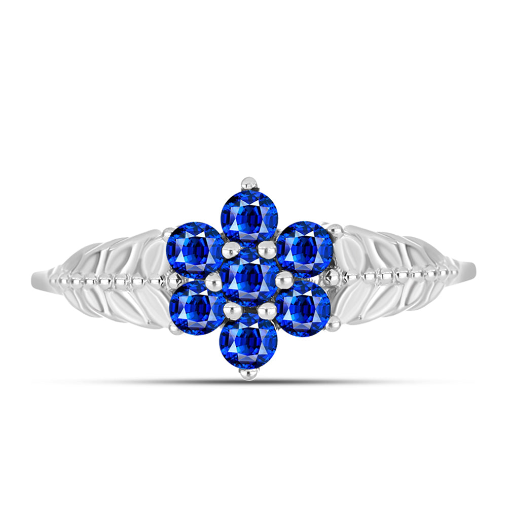 Anel de Prata com Safira Azul Australiana 1 