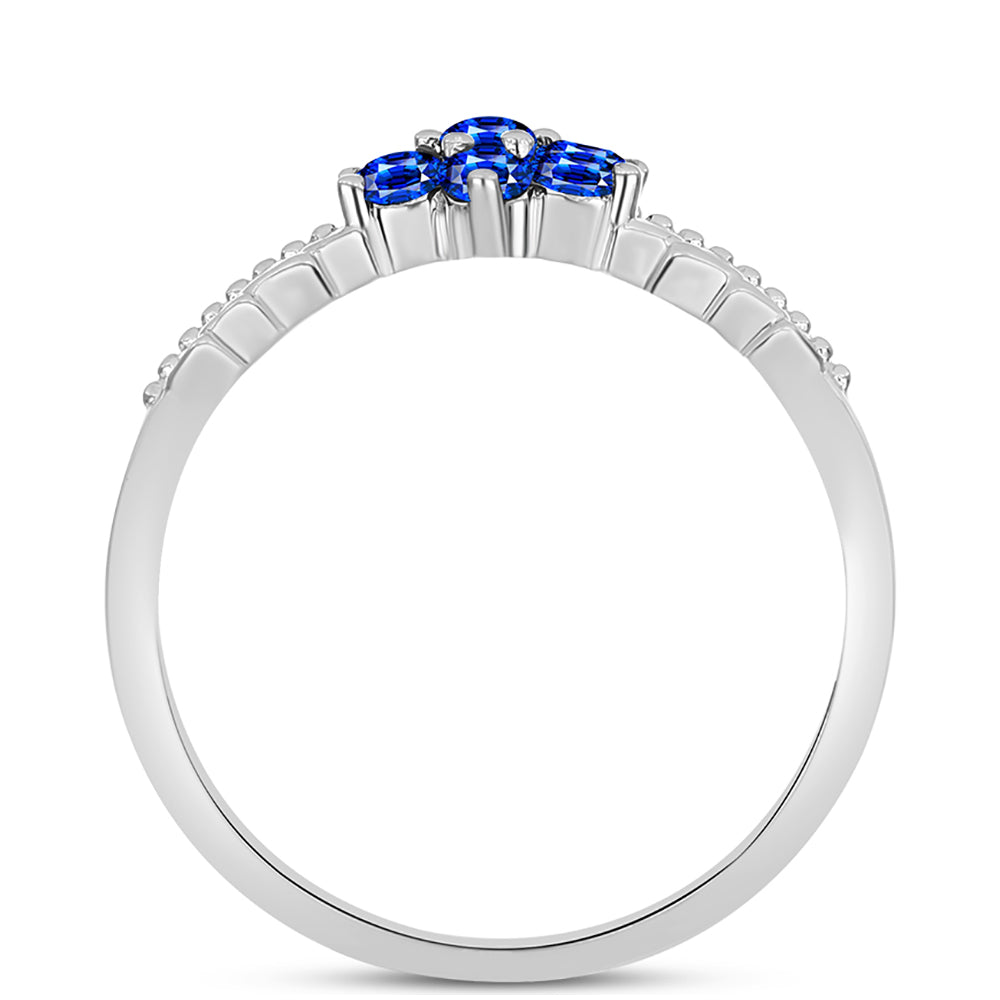 Anel de Prata com Safira Azul Australiana 2 