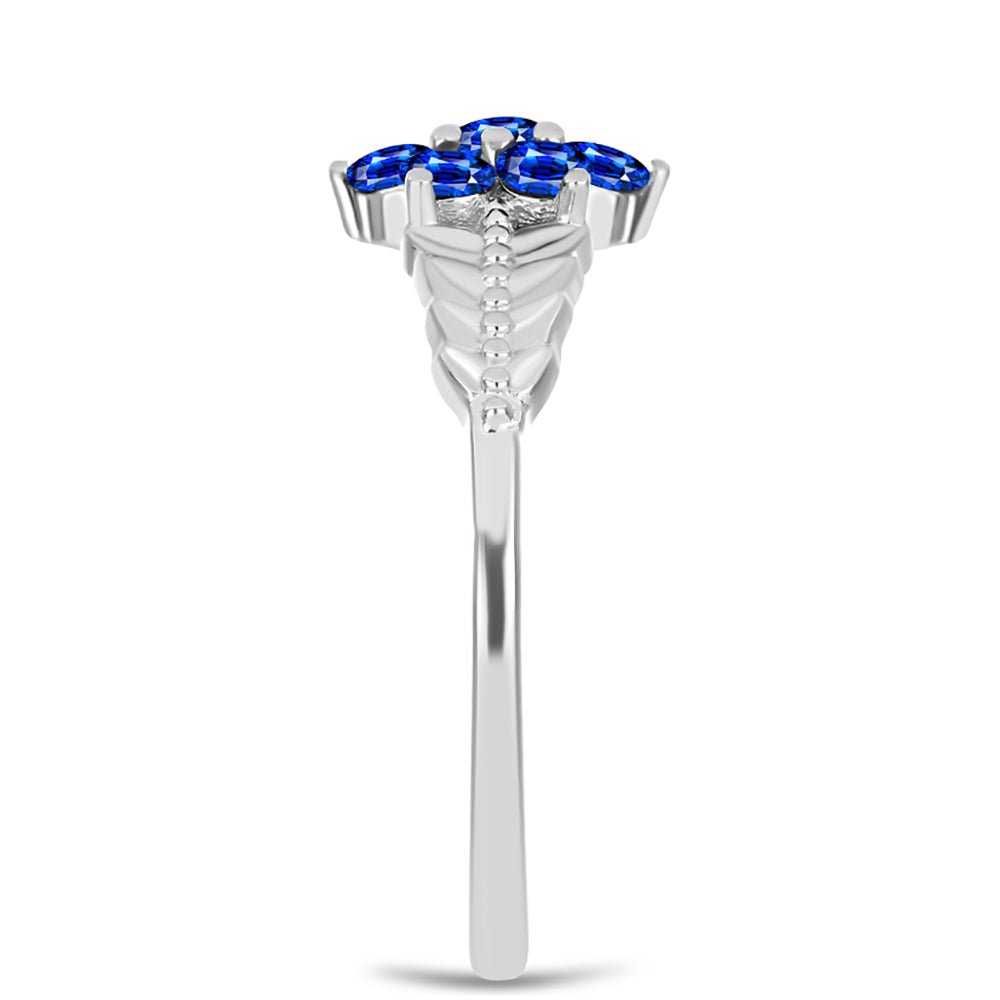 Anel de Prata com Safira Azul Australiana 4 