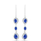 Brincos de Prata com Safira Azul Australiana e Topázio Branco