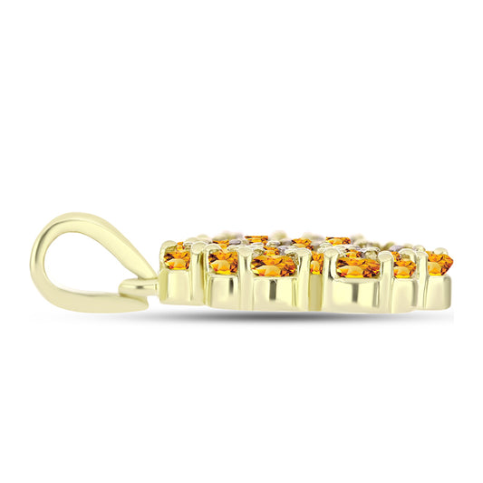Pendente de Prata com Banho de Ouro com Citrino Dourado do Rio Grande e Topázio Branco