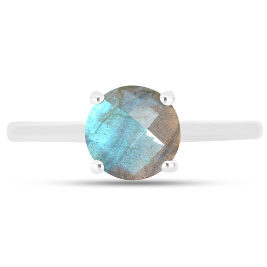 Anel de Prata com Labradorite