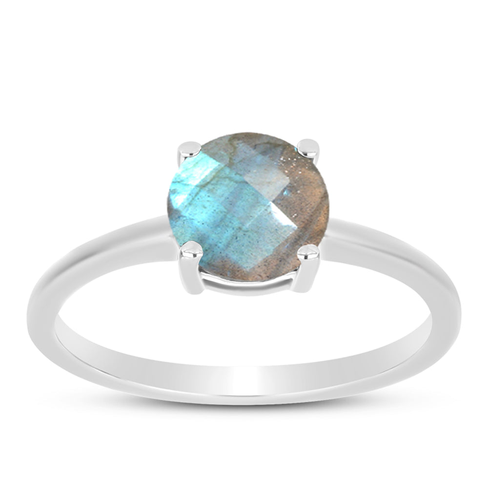Anel de Prata com Labradorite