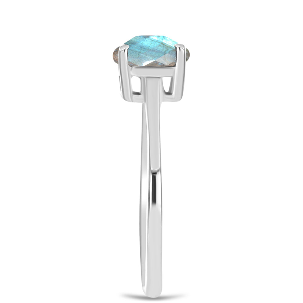 Anel de Prata com Labradorite