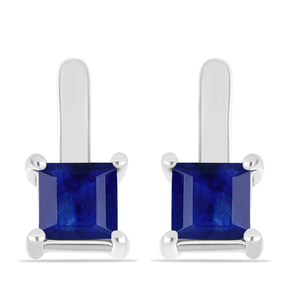 Brincos de Prata com Safira Azul Australiana