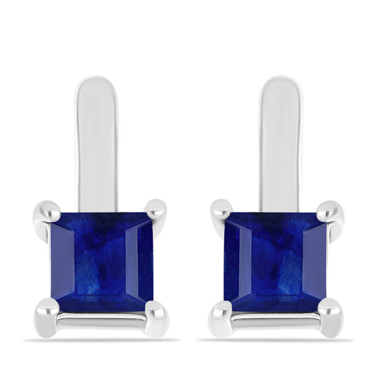 Brincos de Prata com Safira Azul Australiana