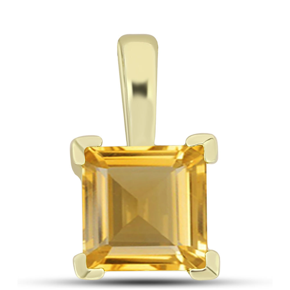 Pendente de Prata com Banho de Ouro com Citrino Dourado do Rio Grande