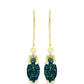 Brincos de Prata com Banho de Ouro com Drusy Verde e Topázio Branco