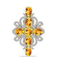 Pendente de Prata com Banho de Ouro com Citrino Dourado do Rio Grande e Topázio Branco  Contraste: Cabeca de Veado (800)