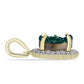 Pendente de Prata com Banho de Ouro com Drusy Verde e Topázio Branco