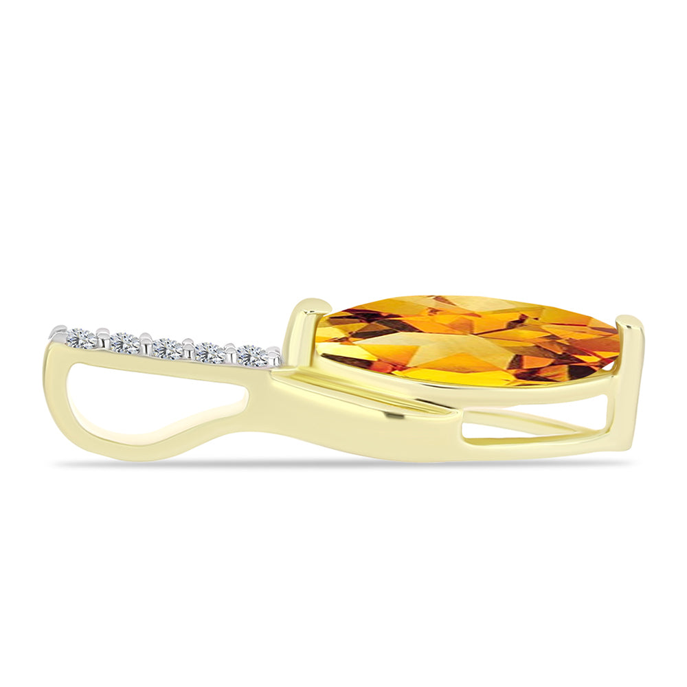 Pendente de Prata com Banho de Ouro com Citrino Dourado do Rio Grande e Topázio Branco
