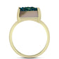 Anel de Prata com Banho de Ouro com Drusy Verde