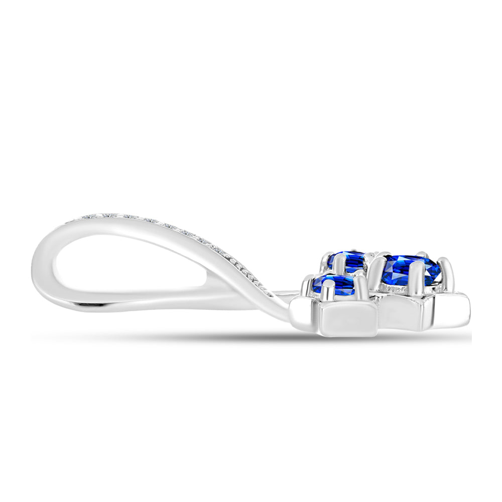 Pendente de Prata com Safira Azul Australiana e Topázio Branco