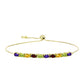 Pulseira de Prata com Banho de Ouro com Ametista de Marrocos e Citrino de Ural  Contraste: Cabeca de Veado (800)