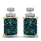 Brincos de Prata com Banho de Ouro com Drusy Verde e Topázio Branco