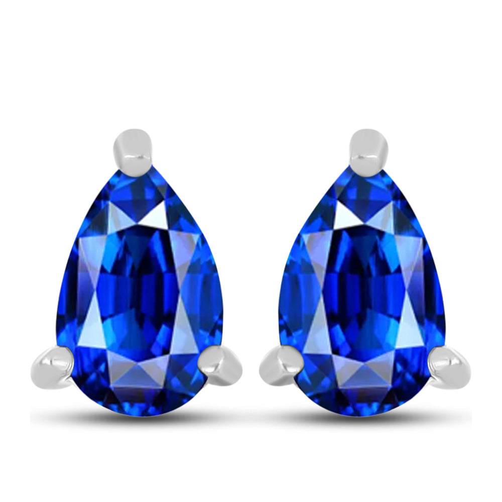 Brincos de Prata com Safira Azul Australiana 1 