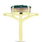 Anel de Prata com Banho de Ouro com Drusy Verde  Contraste: Cabeca de Veado (800)