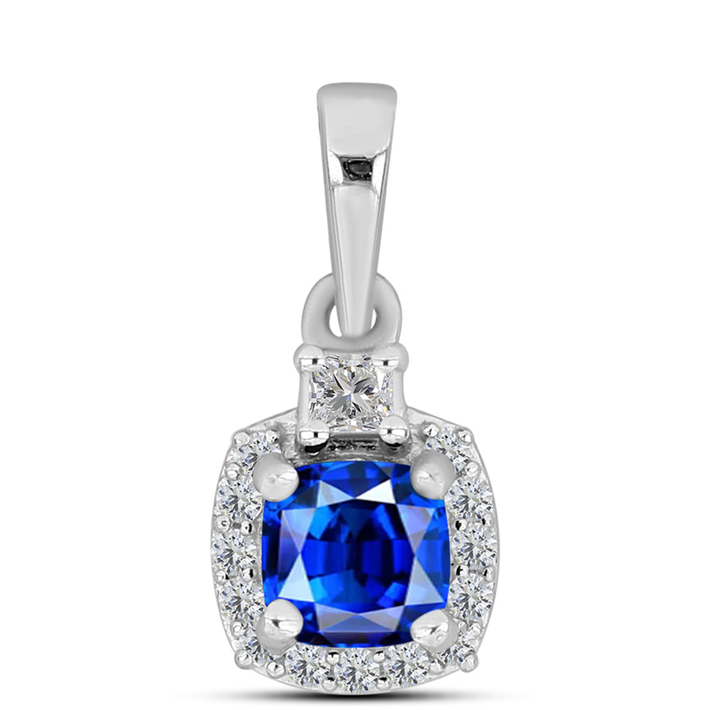 Pendente de Prata com Safira Azul Australiana e Topázio Branco 1 
