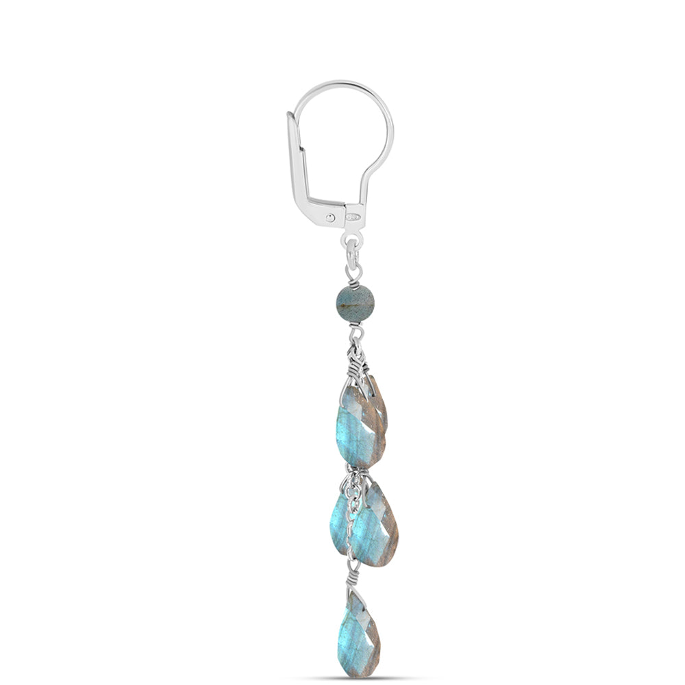 Brincos de Prata com Labradorite 2 