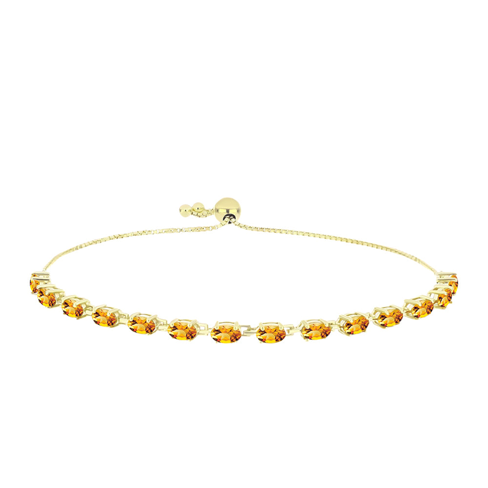 Pulseira de Prata com Banho de Ouro com Citrino Dourado do Rio Grande  Contraste: Cabeca de Veado (800) 1 