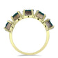 Anel de Prata com Banho de Ouro com Drusy Verde