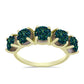 Anel de Prata com Banho de Ouro com Drusy Verde