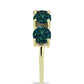 Anel de Prata com Banho de Ouro com Drusy Verde