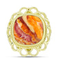 Anel de Prata com Banho de Ouro com Concha Pata de Leões  Contraste: Cabeca de Veado (800)