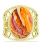 Anel de Prata com Banho de Ouro com Concha Pata de Leões  Contraste: Cabeca de Veado (800)