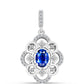 Pendente de Prata com Safira Azul Australiana e Topázio Branco