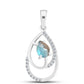 Pendente de Prata com Labradorite e Topázio Branco