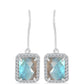 Brincos de Prata com Labradorite e Topázio Branco