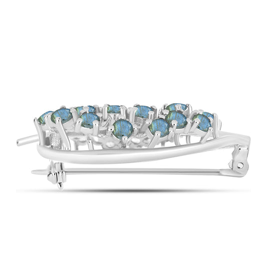 Alfinete de Prata com Labradorite  Contraste: Cabeca de Veado (800)